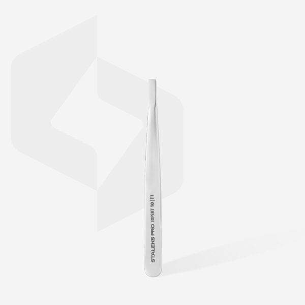 Пінцет для брів Staleks Pro Expert TE-10/1 (широкий прямий) - Зображення 2