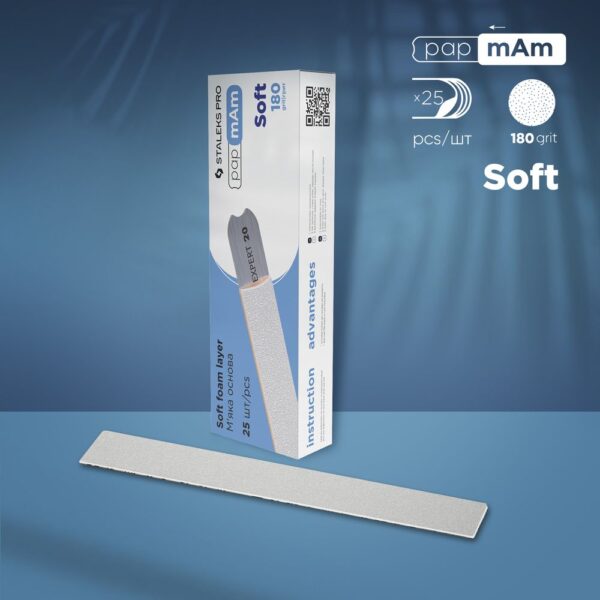 Змінні файли білі м'які papmAm Staleks Pro Expert DFCE-20-180/25w