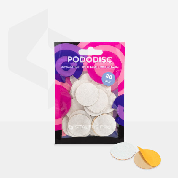 Змінні файли білі для педикюрного диску 80 грит Staleks Pro Expert Pododisc L